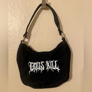 DollsKill small black purse with embroidery logo Brand New